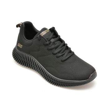 Pantofi sport SKECHERS negri, BOBS GEO, din piele ecologica