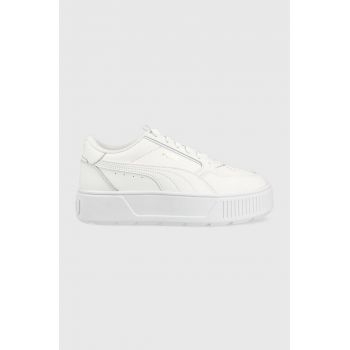 Puma sneakers din piele Karmen Rebelle culoarea alb 387212