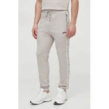 BALR. pantaloni de trening culoarea bej, cu imprimeu