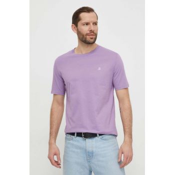 Marc O'Polo tricou din bumbac barbati, culoarea violet, neted de firma original
