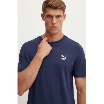 Puma tricou din bumbac bărbați, culoarea bleumarin, cu imprimeu 679187