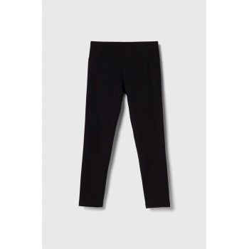 Abercrombie & Fitch leggins copii culoarea negru, neted