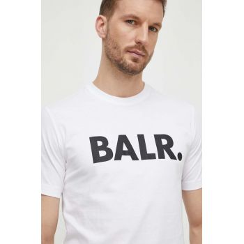 BALR. tricou din bumbac barbati, culoarea alb, cu imprimeu