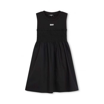 Dkny rochie fete culoarea negru, midi, evazati