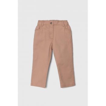 United Colors of Benetton pantaloni copii culoarea roz, neted