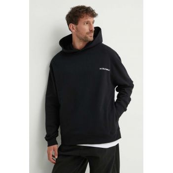 A-COLD-WALL* hanorac de bumbac ESSENTIALS SMALL LOGO HOODIE bărbați, culoarea negru, cu glugă, uni ACWMW145