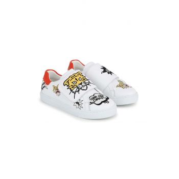 Kenzo Kids teniși din piele copii culoarea alb