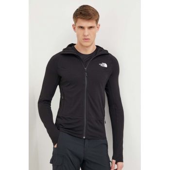 The North Face hanorac Bolt Polartec culoarea negru, cu glugă, modelator