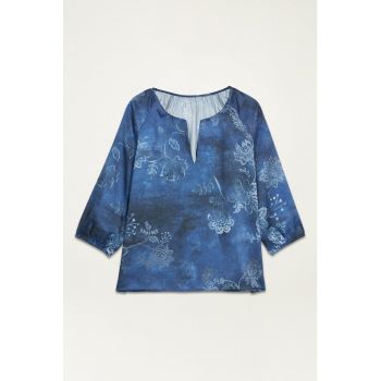 Bluza cu imprimeu si maneci raglan