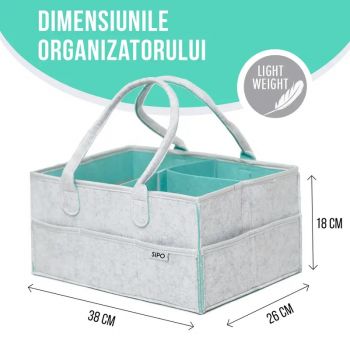 Gentuta mamicii organizator scutece si accesorii copiibebelusi 38x26x18 cm mint la reducere