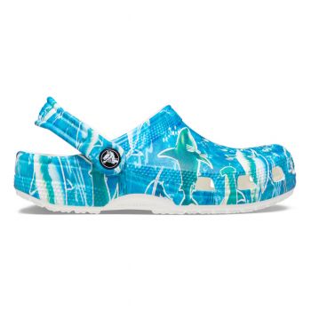 Saboti Crocs Classic Pool Party Clog Kids Albastru deschis - Shark/Ocean