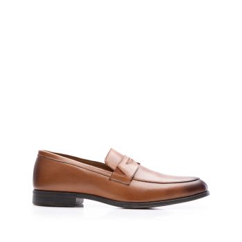 Pantofi eleganți bărbați din piele naturală, Leofex - 723 Cognac Box