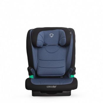 Scaun auto iSize Isofix Coccolle Eris, 100-150 cm, Tetiera si spatar reglabile, Pozitie somn junior, Cotiere confortabile, Omologat R129, Bare isofix reglabile, Rock Blue