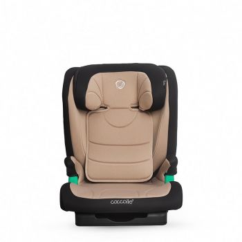 Scaun auto iSize Isofix Coccolle Eris, 100-150 cm, Tetiera si spatar reglabile, Pozitie somn junior, Cotiere confortabile, Omologat R129, Bare isofix reglabile, Sand Beige