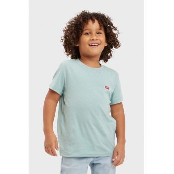 Levi's tricou de bumbac pentru copii culoarea turcoaz, neted ieftin