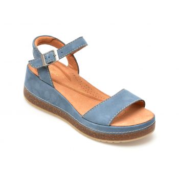 Sandale casual CLARKS albastre, KASSANDA LILY, din nabuc