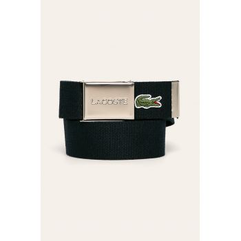 Lacoste curea barbati, culoarea albastru marin