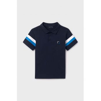 Mayoral tricouri polo din bumbac pentru copii culoarea albastru marin