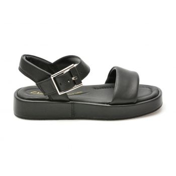 Sandale casual CLARKS negre, ALDA STRAP, din piele naturala