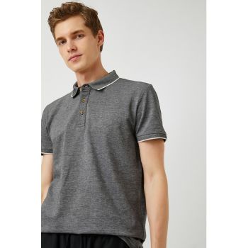 Tricou polo cu margini contrastante