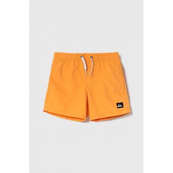 Quiksilver pantaloni scurti de baie copii SOLID YTH 14 culoarea portocaliu ieftini