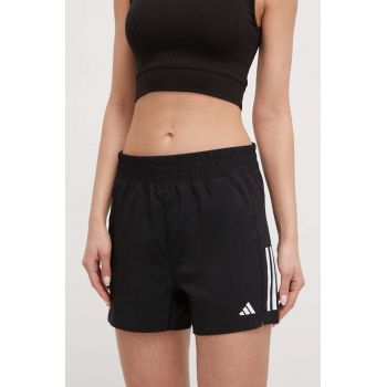 adidas Performance pantaloni scurți de alergare Own the Run culoarea negru, cu imprimeu, high waist IX6371