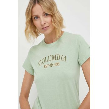 Columbia tricou Trek femei, culoarea verde 1992134 ieftin