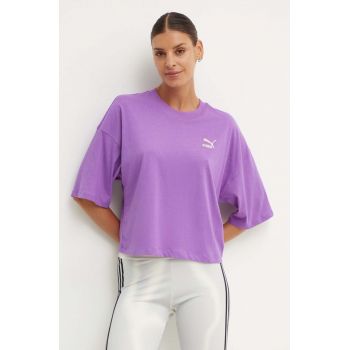 Puma tricou din bumbac femei, culoarea violet 624226