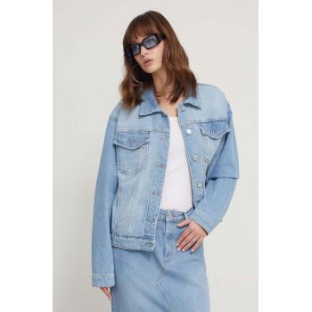 Chiara Ferragni geacă din denim femei, de tranziție