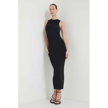 IRO rochie culoarea negru, midi, mulata