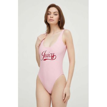 Juicy Couture costum de baie dintr-o bucată culoarea roz, cupa moale