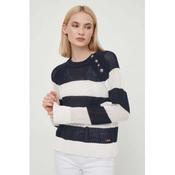 Pepe Jeans pulover de bumbac culoarea albastru marin