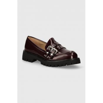 Answear Lab mocasini femei, culoarea bordo, cu platforma