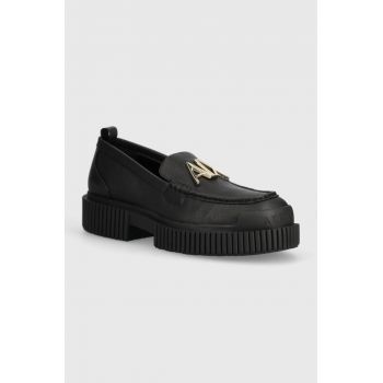 Armani Exchange mocasini femei, culoarea negru, cu platforma, XDA002 XV847 00002