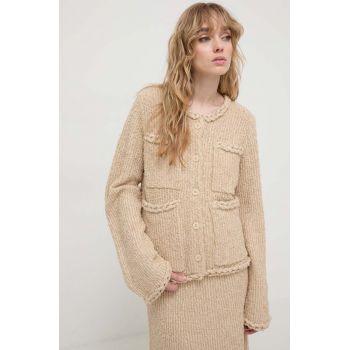 By Malene Birger cardigan cu amestec de in culoarea bej, călduros