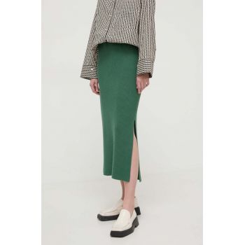 By Malene Birger fusta culoarea verde, midi, drept