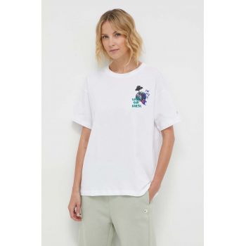 Champion tricou din bumbac femei, culoarea alb 117179