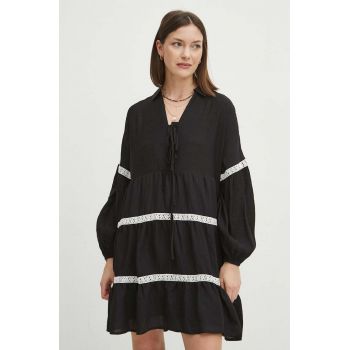 Medicine rochie culoarea negru, mini, oversize