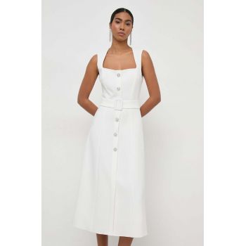 Nissa rochie culoarea bej, midi, evazați RC14788