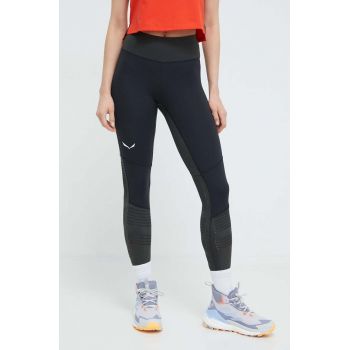 Salewa leggins sport Pedroc Dry Responsive femei, culoarea negru, neted