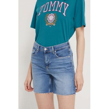 Tommy Jeans pantaloni scurți femei, uni, high waist DW0DW18328