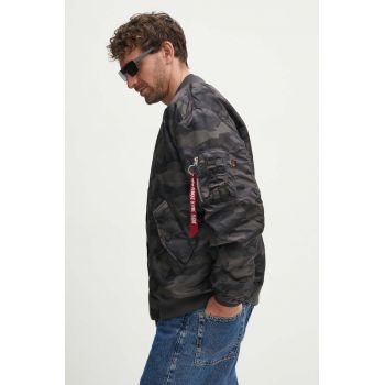 Alpha Industries geaca bomber MA-1 CS Camo barbati, culoarea negru, de tranzitie