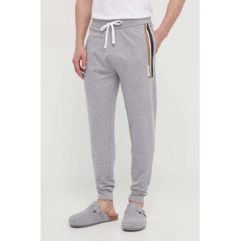 BOSS pantaloni de trening din bumbac culoarea gri, cu imprimeu 50515161