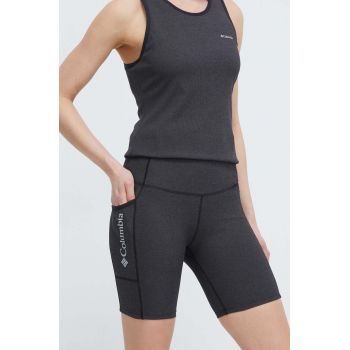 Columbia pantaloni scurți sport Move femei, culoarea gri, melanj, high waist 2075971