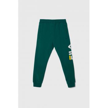 Fila pantaloni de trening pentru copii culoarea verde, cu imprimeu ieftini