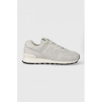 New Balance sneakers din piele întoarsă 574 culoarea gri, U574PWG