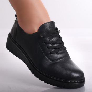 Pantofi dama casual Negri din Piele Ecologica Idania