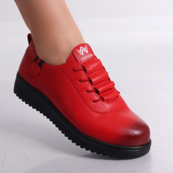 Pantofi dama casual Rosii din Piele Ecologica Drinca