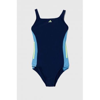 adidas Performance costum de baie dintr-o bucată pentru copii culoarea albastru marin ieftin