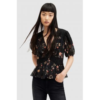 AllSaints bluza DINAH femei, culoarea negru, modelator